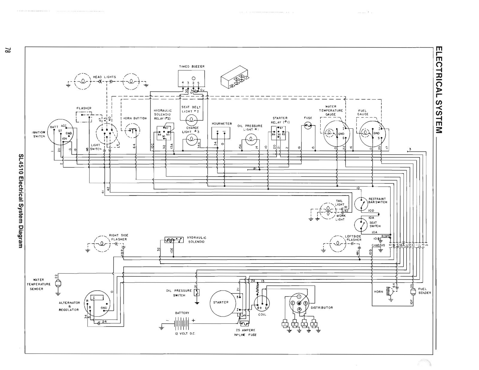 SL4510 Electrical System Diagram, service manual 903931 page 78 (scan, rotated to read)