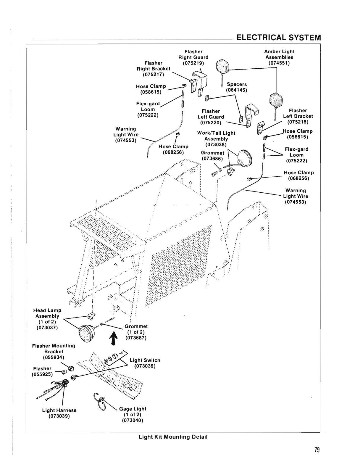 Light kit mounting detail with part numbers, 903931 page 79 (scan)