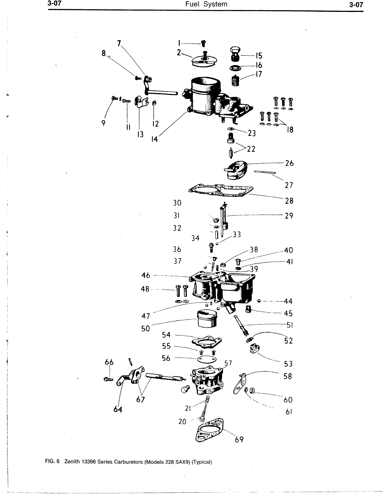 Ford KSG-416 Page 3-07 FIG. 6 Zenith 13366 Series (Models 228 SAX9) Exploded View